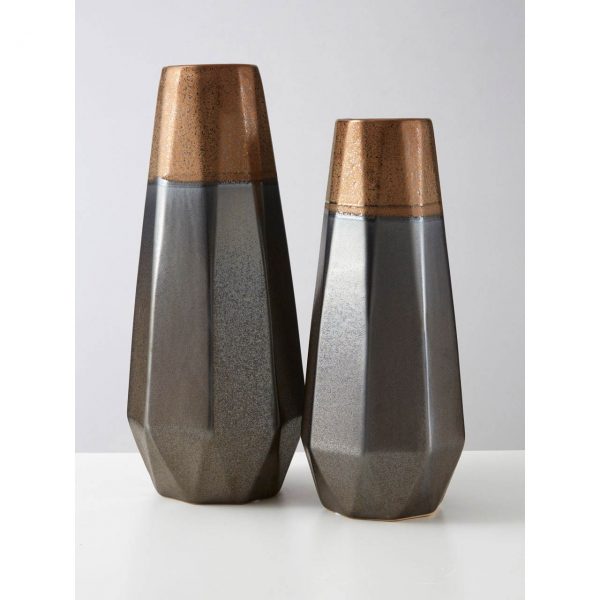 Roland Large Silver And Copper Vase