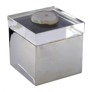 Pelham White Agate Small Trinket Box