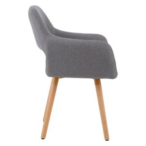 Notting Barn Grey Dining Chair With Wooden Legs
