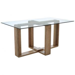 Markham Clear Tempered Glass Dining Table
