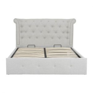Riley King Size Light Grey Velvet Bed