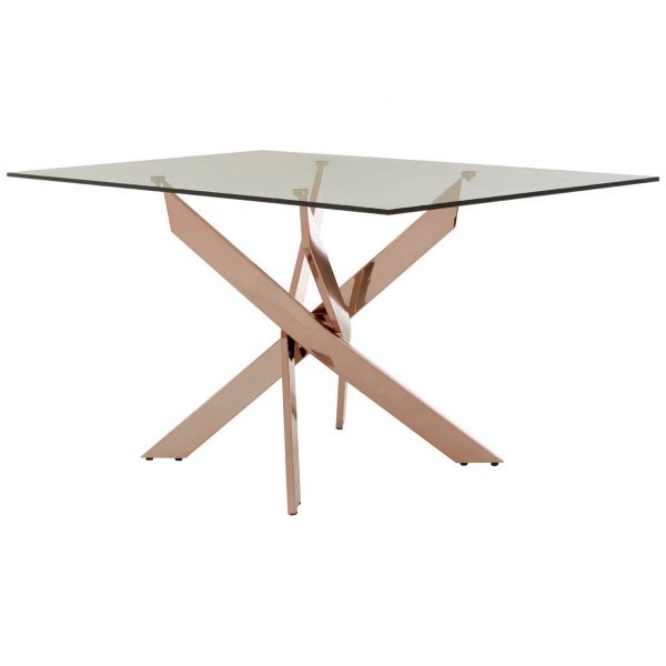 Norland Rectangular Rose Gold Dining Table