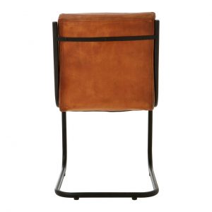 Gilston Light Brown Leather Channeled Chair