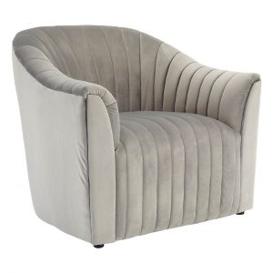 Pater Grey Velvet Armchair