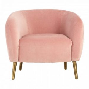 Elystan Pink Velvet Round Armchair