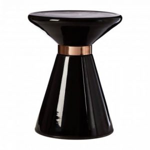 Acklam Black Glass / Copper Finish Side Table