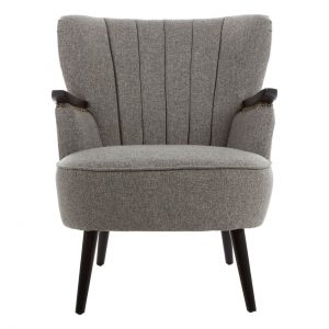 Harriet Grey Fabric Armchair