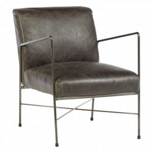 Scarsdale Genuine Ebony Leather Dining Chair