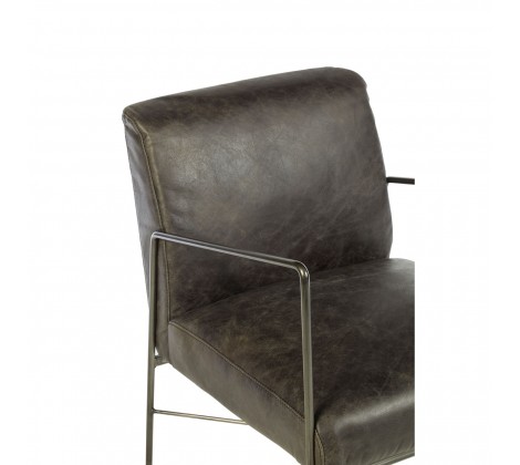 Scarsdale Genuine Ebony Leather Dining Chair
