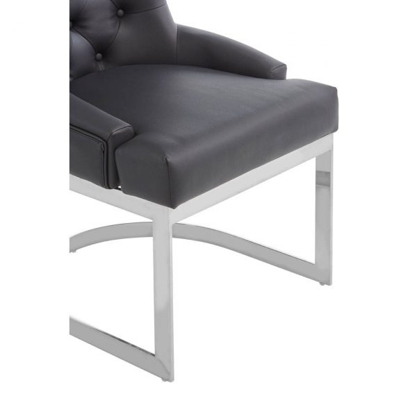 Tedworth Black Leather Effect Dining Chair