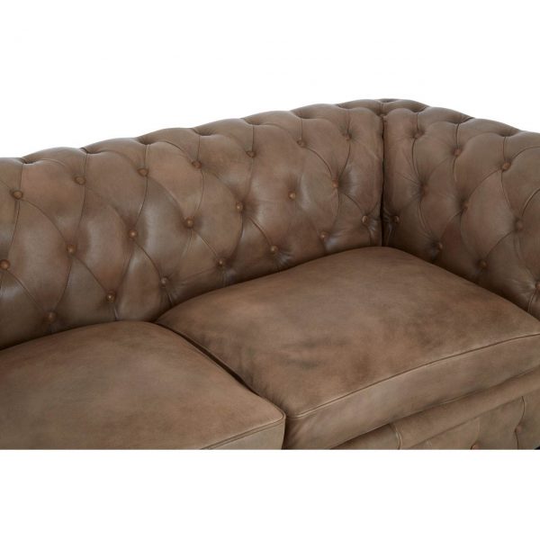 Gilston 3 Seat Light Brown Leather Sofa