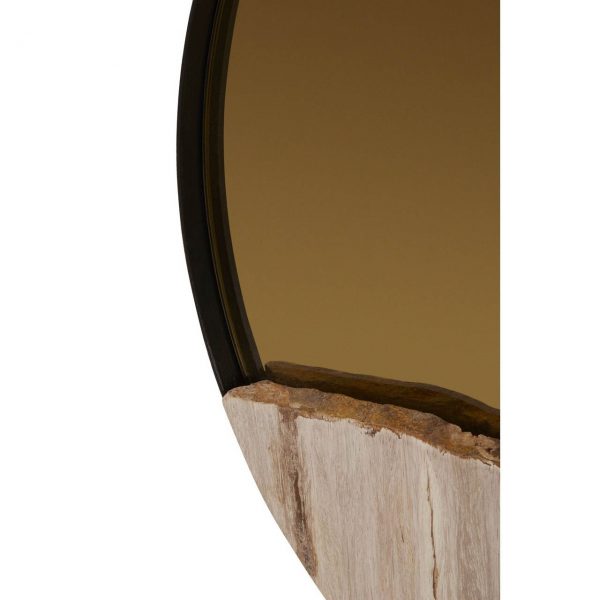 Knaresborough Petrified Wood Tile Large Round Mirror