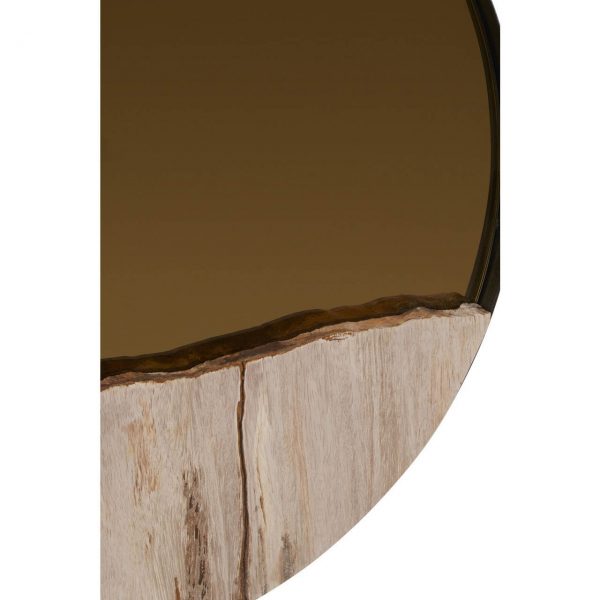 Knaresborough Petrified Wood Tile Large Round Mirror