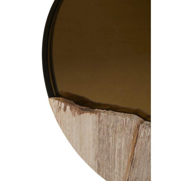 Knaresborough Petrified Wood Tile Small Round Mirror