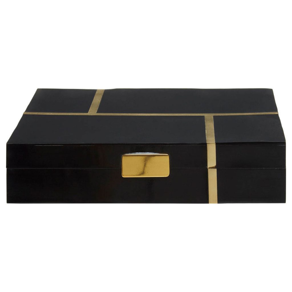 Wallgrave Large Black & Gold Trinket Box