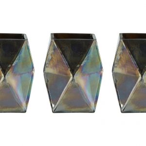 Emperors Set Of 3 Oil Slick Candle Holders