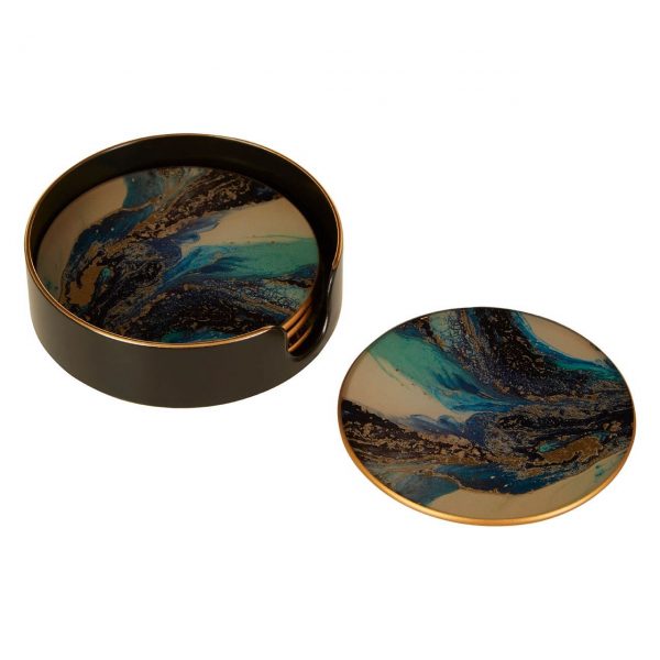 South Bolton Set Of 4 Turquoise Coasters