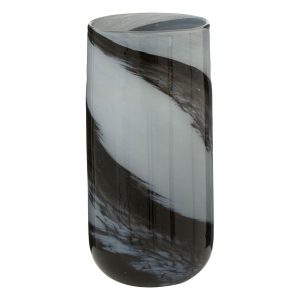 North Terrace Large Grey / Black Brushstroke Vase