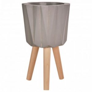 Stanford Small Grey Multifaceted Planter