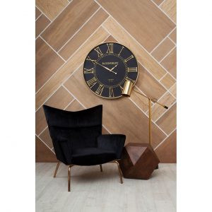 Dove Large Black Wall Clock
