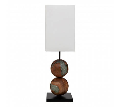 Glynde Table Lamp With Orb Wood Base