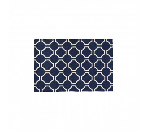 South Beach Navy Blue And White Rug