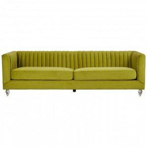 Pennant 3 Seat Green Velvet Sofa